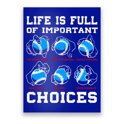 Baseball Pitcher Life Choices Ball Sport Lover Great Gift Poster