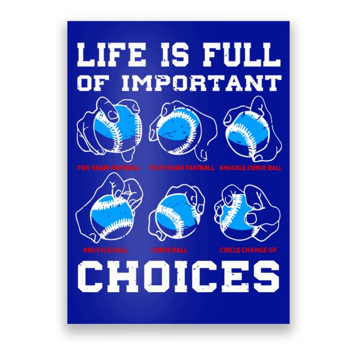 Baseball Pitcher Life Choices Ball Sport Lover Great Gift Poster