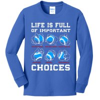 Baseball Pitcher Life Choices Ball Sport Lover Great Gift Kids Long Sleeve Shirt