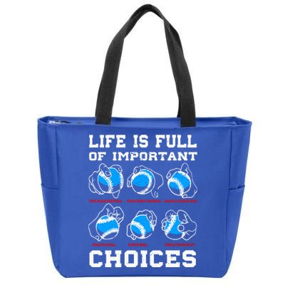 Baseball Pitcher Life Choices Ball Sport Lover Great Gift Zip Tote Bag