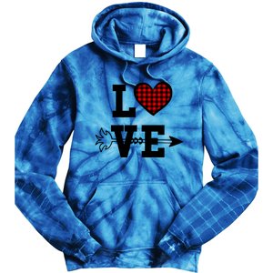 Buffalo Plaid Love Heart Valentine's Day Pajama Top Great Gift Tie Dye Hoodie