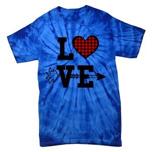 Buffalo Plaid Love Heart Valentine's Day Pajama Top Great Gift Tie-Dye T-Shirt