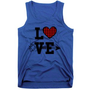 Buffalo Plaid Love Heart Valentine's Day Pajama Top Great Gift Tank Top