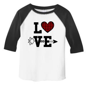 Buffalo Plaid Love Heart Valentine's Day Pajama Top Great Gift Toddler Fine Jersey T-Shirt