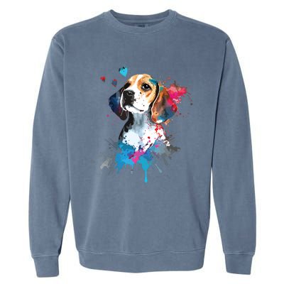 Beagle Puppy Lover Dog Mom Cute Valentines Day Love Themed Garment-Dyed Sweatshirt