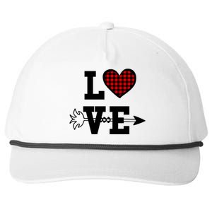 Buffalo Plaid Love Heart Valentine's Day Pajama Top Funny Gift Snapback Five-Panel Rope Hat