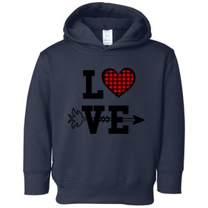 Buffalo Plaid Love Heart Valentine's Day Pajama Top Funny Gift Toddler Hoodie