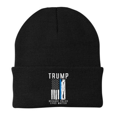 Because Police Lives Matter Pro Trump Thin Blue Line Us Flag Beanie