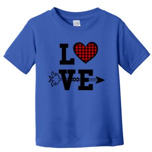 Buffalo Plaid Love Heart Valentine's Day Pajama Top Gift Toddler T-Shirt