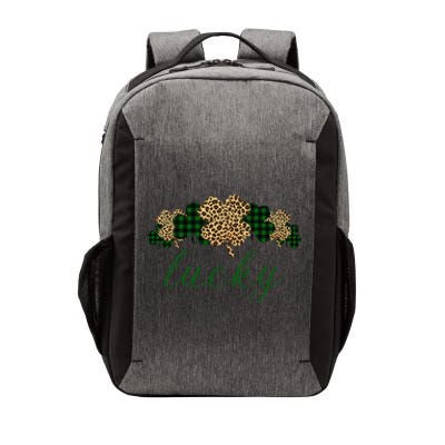 Buffalo Plaid Leopard Shamrock Clover Lucky St Patricks Day Vector Backpack