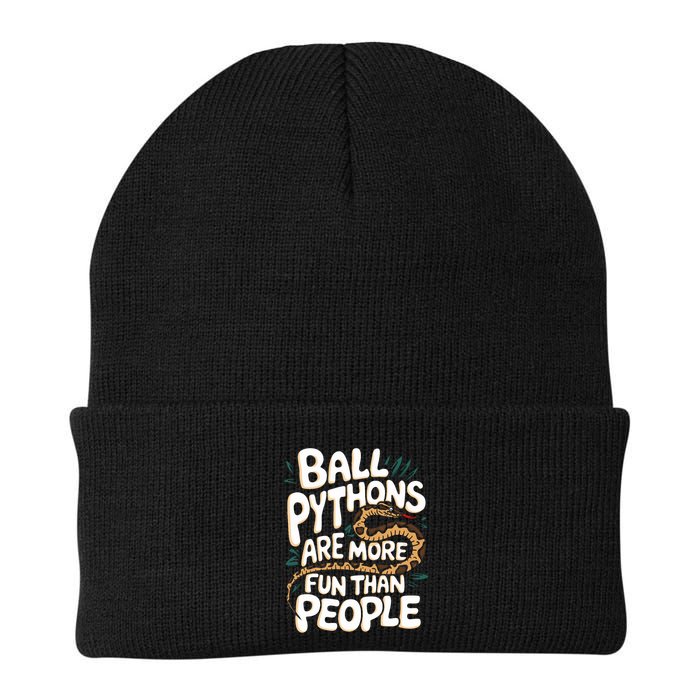 Ball Python More Fun Than People Snake Pet Ball Python Gift Knit Cap Winter Beanie