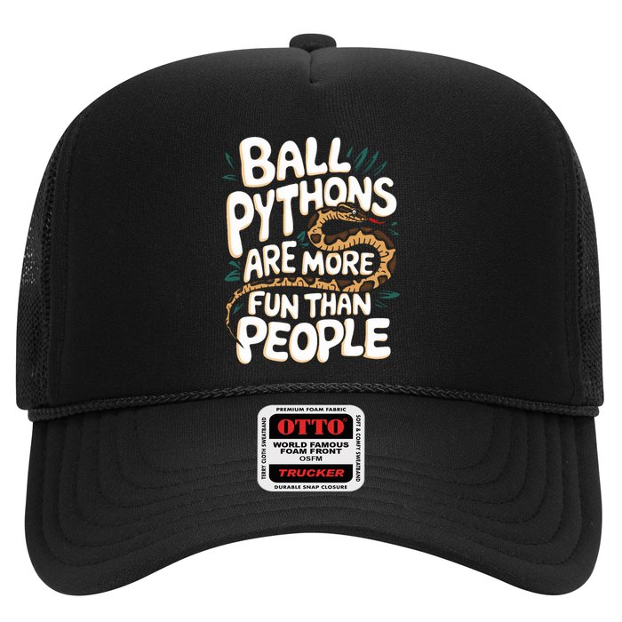 Ball Python More Fun Than People Snake Pet Ball Python Gift Trucker Hat