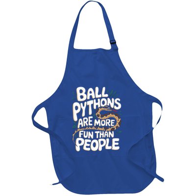 Ball Python More Fun Than People Snake Pet Ball Python Gift Full-Length Apron With Pockets