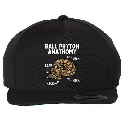 Ball Python Meaningful Gift Snake Reptile Herpetology Ball Python Cool Gift Wool Snapback Cap