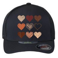 Black Pride Melanin Skin Tone Hearts Black History Month Flexfit Unipanel Trucker Cap