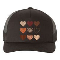 Black Pride Melanin Skin Tone Hearts Black History Month Yupoong Adult 5-Panel Trucker Hat