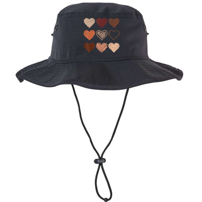 Black Pride Melanin Skin Tone Hearts Black History Month Legacy Cool Fit Booney Bucket Hat