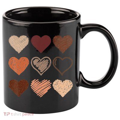 Black Pride Melanin Skin Tone Hearts Black History Month 11oz C Handle Ceramic Mug