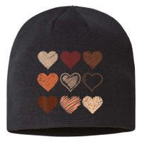 Black Pride Melanin Skin Tone Hearts Black History Month Sustainable Beanie