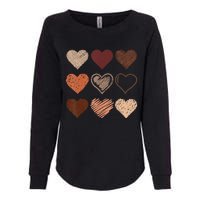 Black Pride Melanin Skin Tone Hearts Black History Month Womens California Wash Sweatshirt