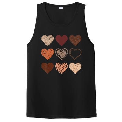 Black Pride Melanin Skin Tone Hearts Black History Month PosiCharge Competitor Tank