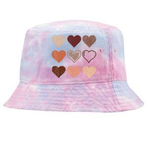 Black Pride Melanin Skin Tone Hearts Black History Month Tie-Dyed Bucket Hat