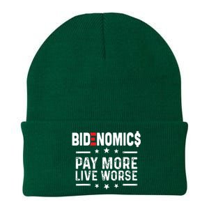 Bidenomics Pay More Live Worse Anti Biden Recession Knit Cap Winter Beanie