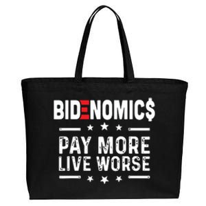 Bidenomics Pay More Live Worse Anti Biden Recession Cotton Canvas Jumbo Tote