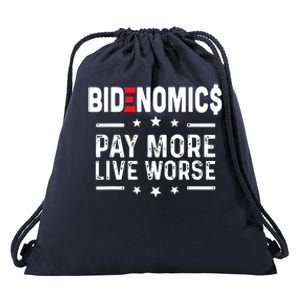 Bidenomics Pay More Live Worse Anti Biden Recession Drawstring Bag