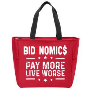 Bidenomics Pay More Live Worse Anti Biden Recession Zip Tote Bag