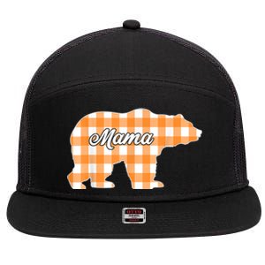 Buffalo Plaid Mama Bear Tee Mothers Day 7 Panel Mesh Trucker Snapback Hat