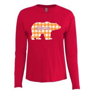 Buffalo Plaid Mama Bear Tee Mothers Day Womens Cotton Relaxed Long Sleeve T-Shirt