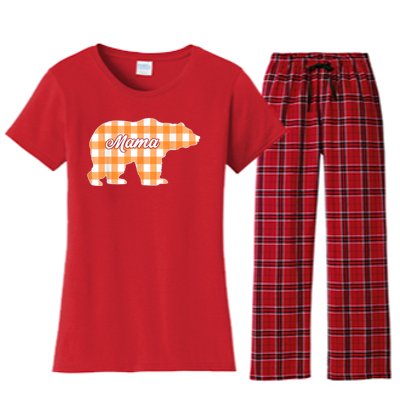 Buffalo Plaid Mama Bear Tee Mothers Day Women's Flannel Pajama Set