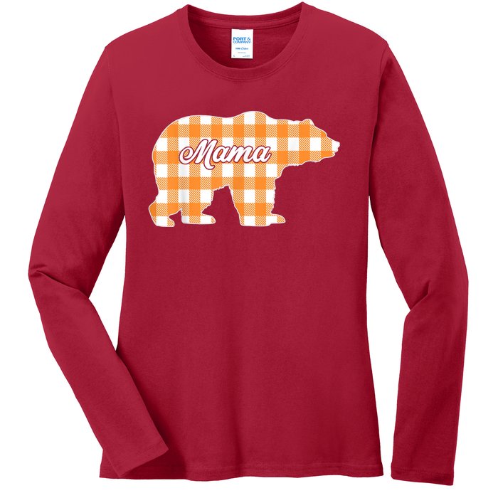 Buffalo Plaid Mama Bear Tee Mothers Day Ladies Long Sleeve Shirt