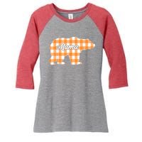 Buffalo Plaid Mama Bear Tee Mothers Day Women's Tri-Blend 3/4-Sleeve Raglan Shirt