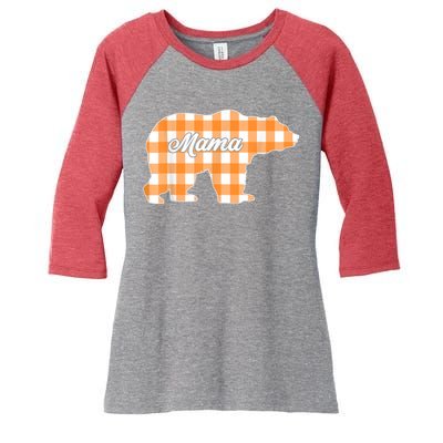 Buffalo Plaid Mama Bear Tee Mothers Day Women's Tri-Blend 3/4-Sleeve Raglan Shirt