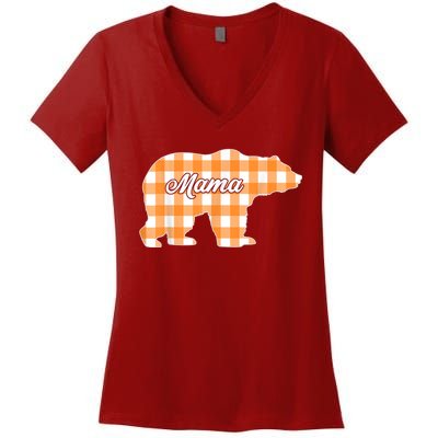 Buffalo Plaid Mama Bear Tee Mothers Day Women's V-Neck T-Shirt