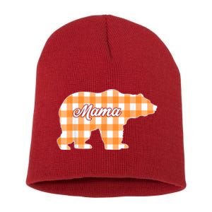 Buffalo Plaid Mama Bear Tee Mothers Day Short Acrylic Beanie