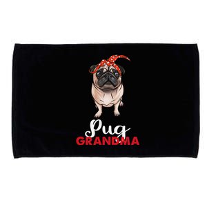 Best Pug Mom Ever With Bandana Pug Dog Pug Grandma Microfiber Hand Towel