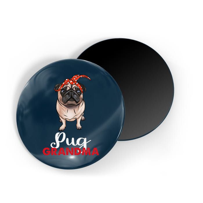 Best Pug Mom Ever With Bandana Pug Dog Pug Grandma Magnet