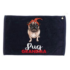 Best Pug Mom Ever With Bandana Pug Dog Pug Grandma Grommeted Golf Towel