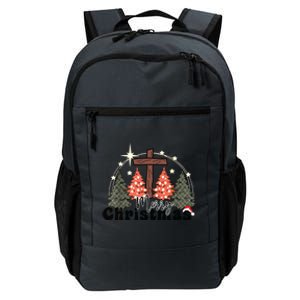 Buffalo Plaid Merry Christmas Tree Christian Cross Jesus Daily Commute Backpack