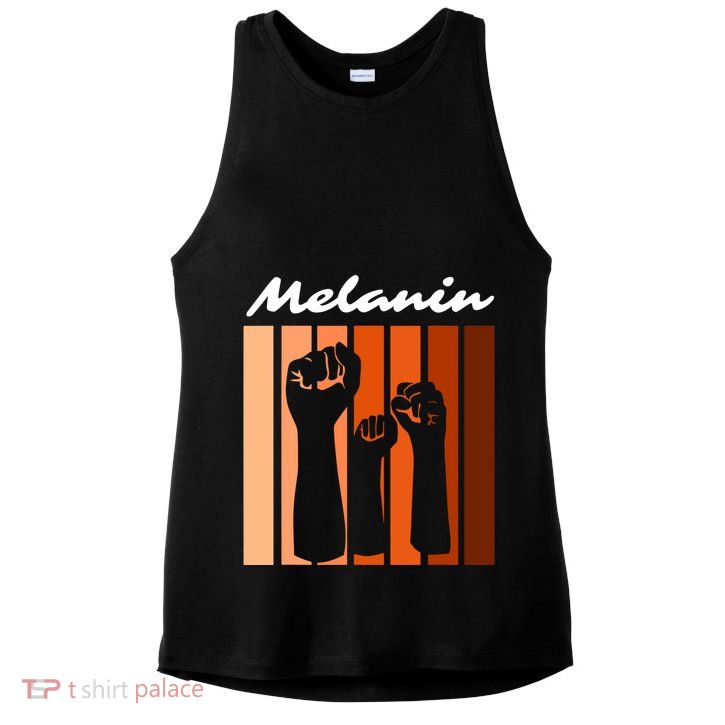 Black Pride Melanin Civil Rights & Black History Month VNeck Ladies PosiCharge Tri-Blend Wicking Tank