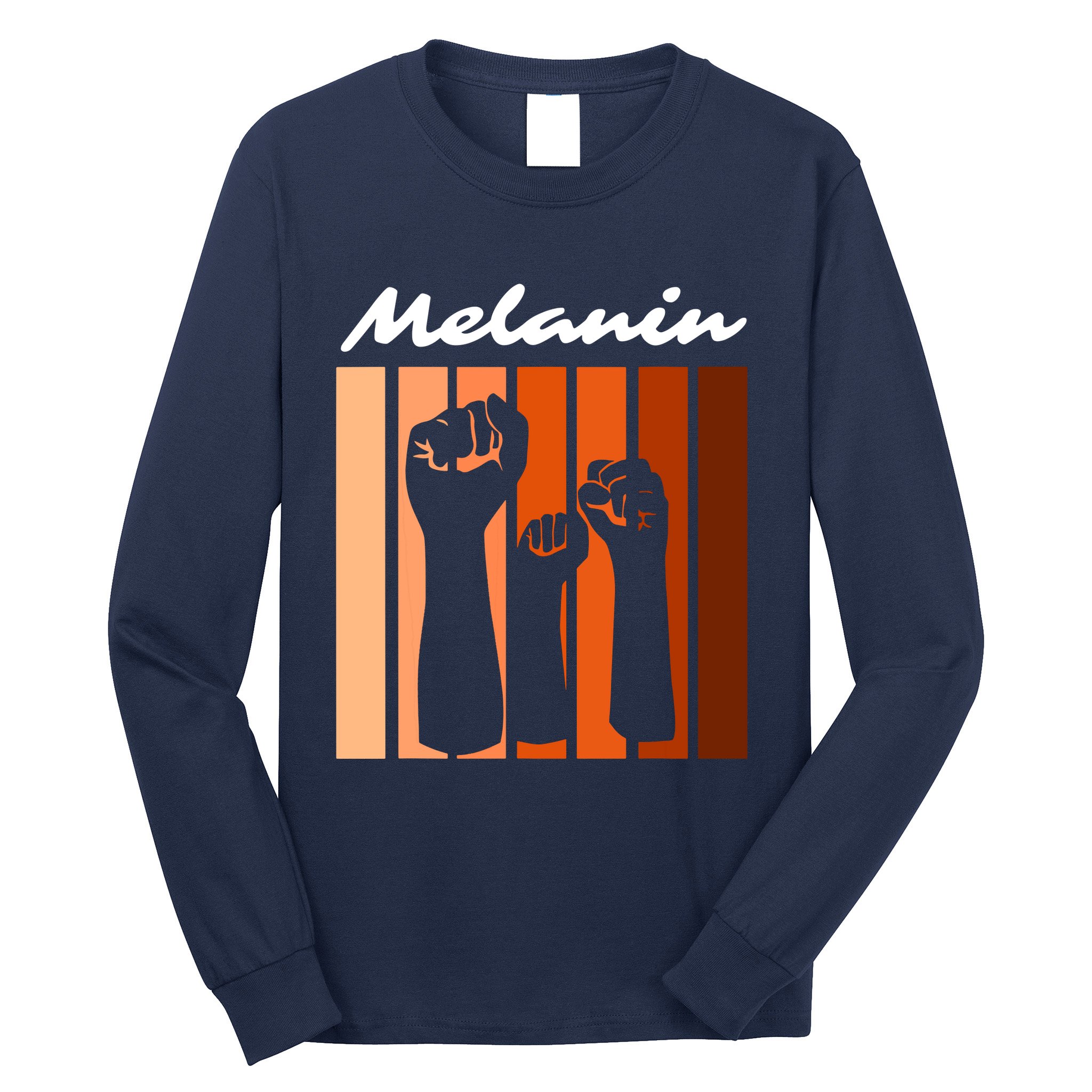 Black Pride Melanin Civil Rights & Black History Month VNeck Long Sleeve Shirt