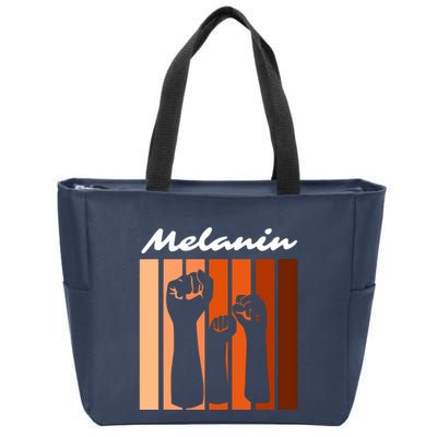 Black Pride Melanin Civil Rights & Black History Month VNeck Zip Tote Bag