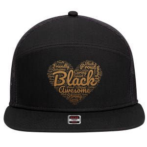 Black Pride Melanin Women Valentine & Black History Month 7 Panel Mesh Trucker Snapback Hat