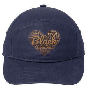 Black Pride Melanin Women Valentine & Black History Month 7-Panel Snapback Hat