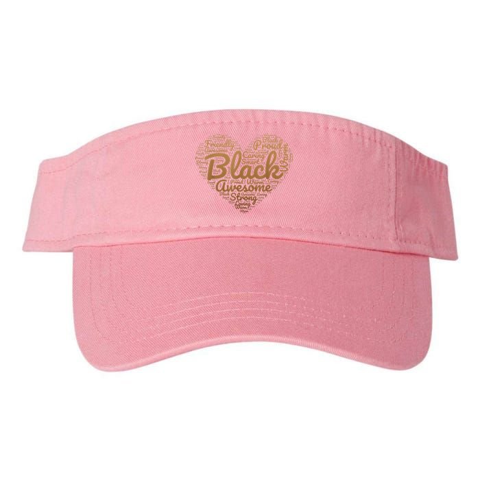 Black Pride Melanin Women Valentine & Black History Month Valucap Bio-Washed Visor