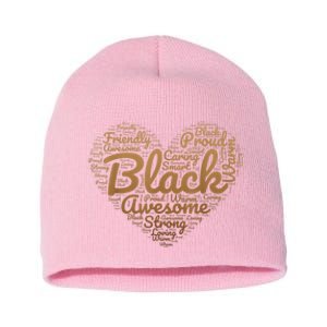 Black Pride Melanin Women Valentine & Black History Month Short Acrylic Beanie