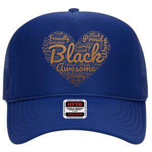 Black Pride Melanin Women Valentine & Black History Month High Crown Mesh Back Trucker Hat